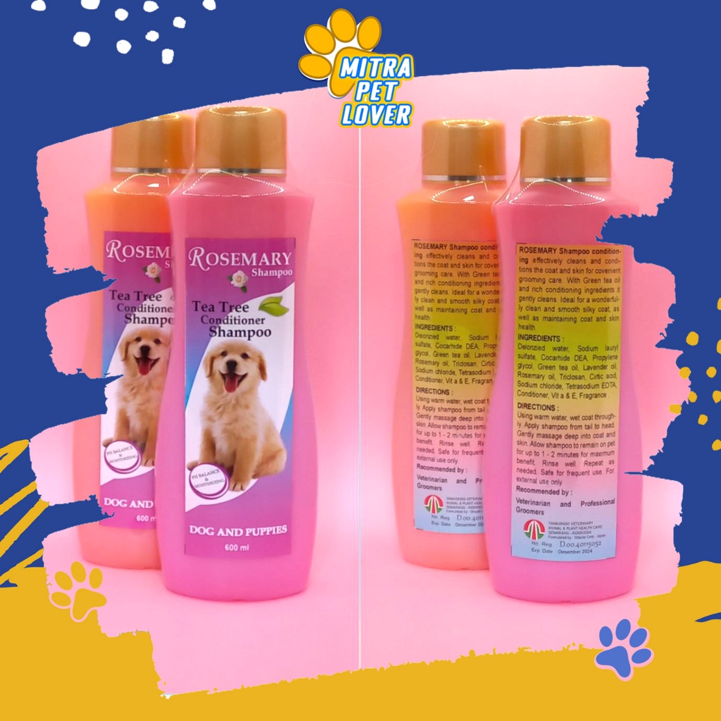 SHAMPO&amp; CONDITIONER ANJING - ROSEMARY DOG SHAMPOO ANJING 600 ML - BULU LEMBUT HALUS BERSIH SEHAT WANGI HARUM PUPPIES GROOMING - MURAH GARANSI KUALITAS ASLI ORIGINAL - PET ANIMAL HEALTHCARE VETERINARY TAMASINDO OBAT &amp; VITAMIN HEWAN PELIHARAAN MITRAPETLOVER