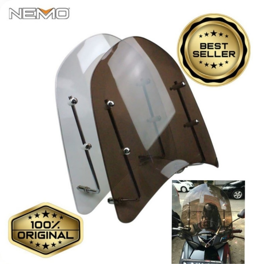 WINDSHIELD VISOR NEMO GENIO UNIVERSAL SEMUA MOTOR MATIC DAN BEBEK