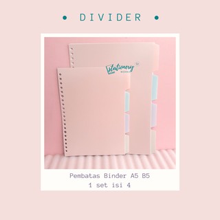 Binder Divider - Loose leaf divider A5 B5 - Pembatas binder - Pastel rainbow untuk jurnal planner