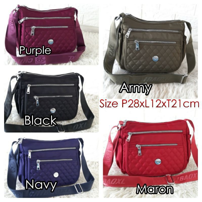CB192 Tas Selempang Wanita Import CHIBAO Bordir 7 ruang / Sling bag CHIBAO