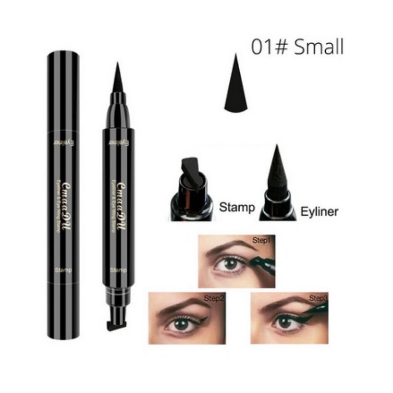 EYELINER STAMP 2 SISI UKURAN BESAR DAN KECIL WATERPROOF CETAR SEKETIKA  SUPER EASY TO USE