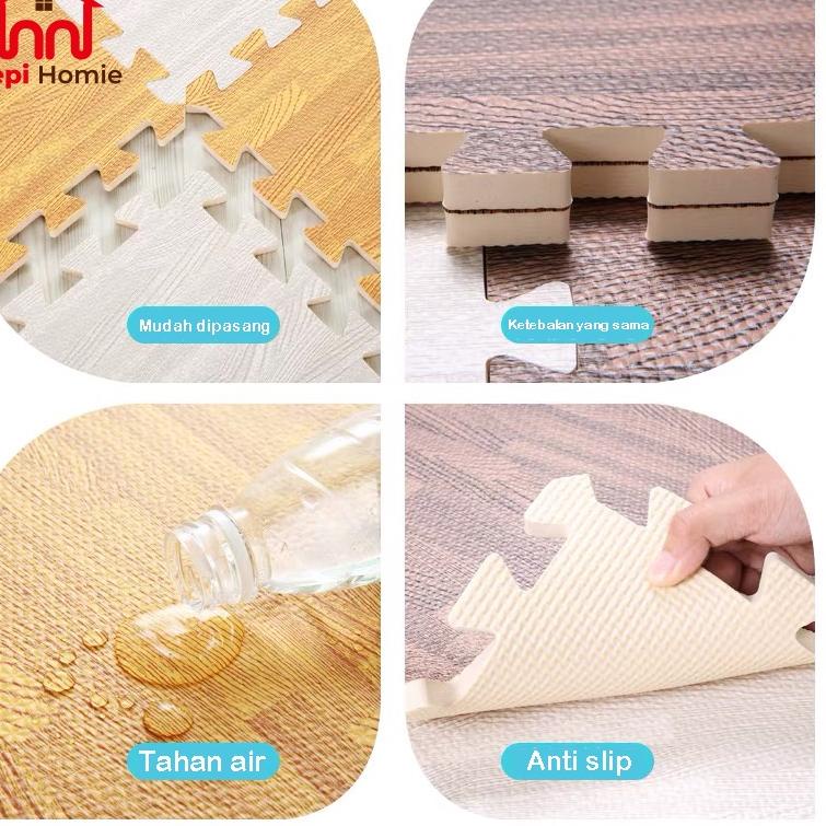 [KODE 5342] [HH] 60X60X1CM PUZZLE ALAS LANTAI EVA MAT WOOD KARPET TIKAR MATRAS EVAMAT MOTIF KAYU