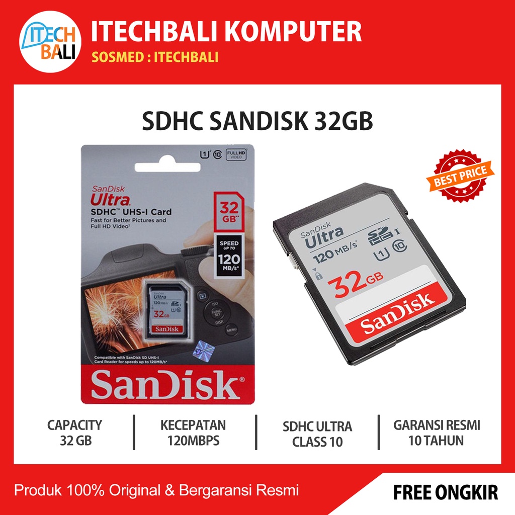 SDHC SANDISK 32Gb 120Mbps | SanDisk Ultra SDHC Original