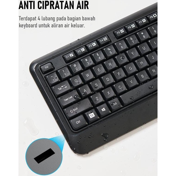 ROBOT KM2600 Keyboard & Mouse Kabel Combo 104 Key 1200 DPI Komputer / Laptop New KM2500 - Garansi Resmi 1 Tahun-5