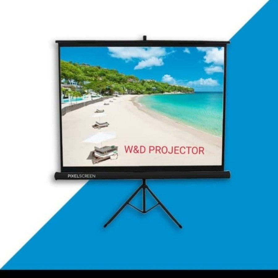 Layar Projector / Proyektor 96" Tripod Merk Pixel