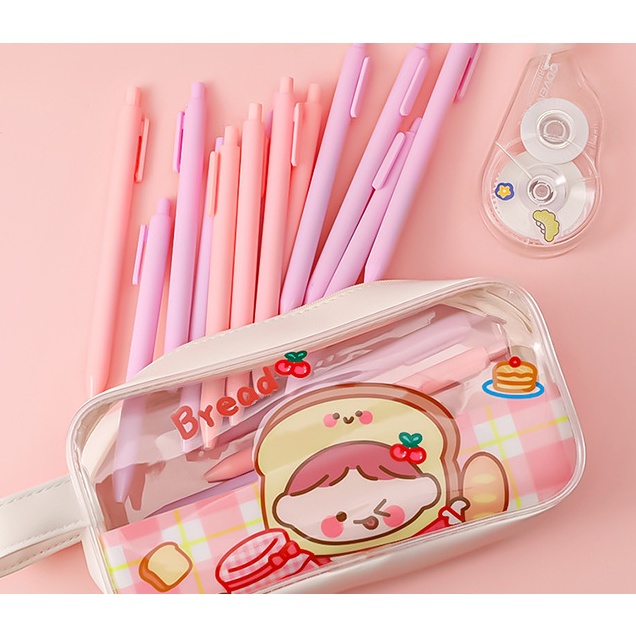 Tempat Pensil JUMBO KARTUN Anak Perempuan KOSTUM / Tepak Tempat Alat Tulis Besar Polos Gambar Cewek Lucu Imut