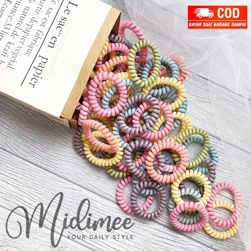 IKAT RAMBUT SPIRAL BESAR WARNA DOFF