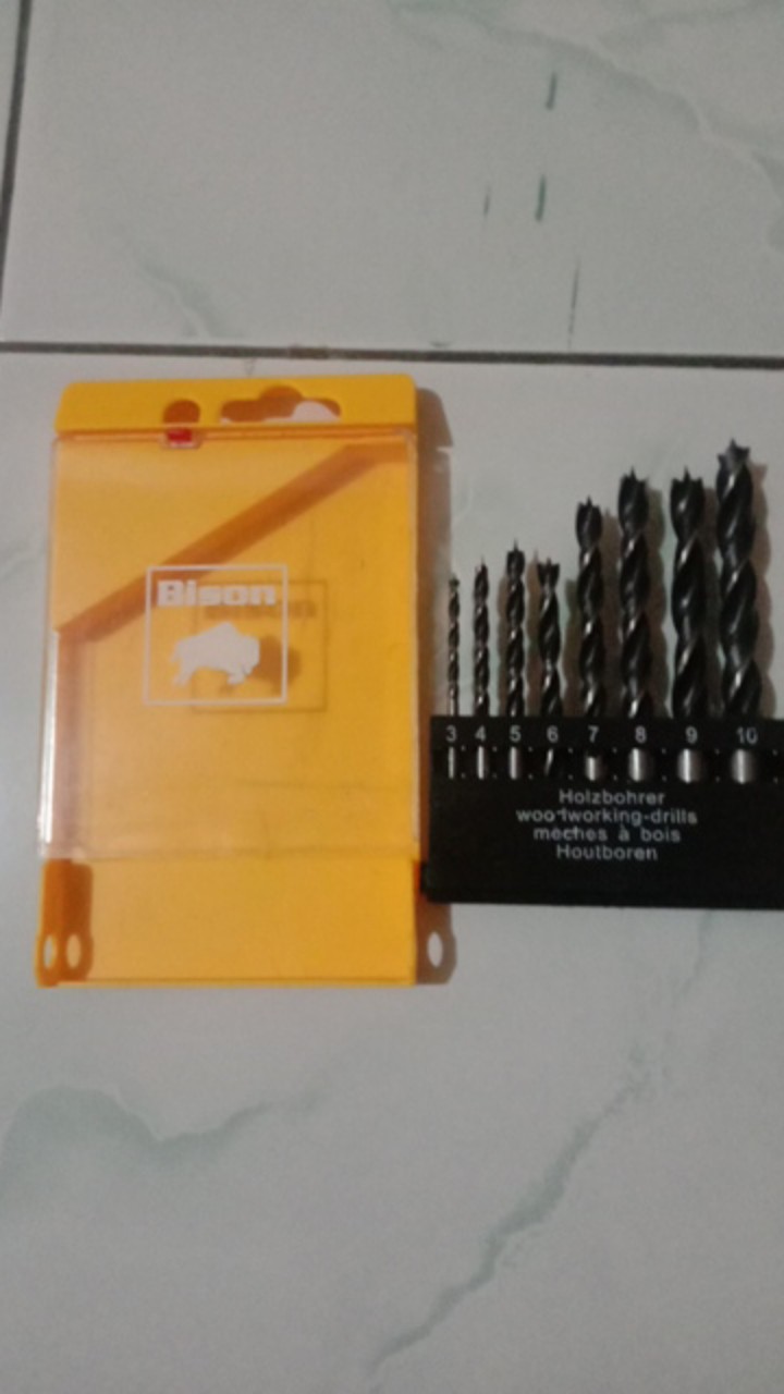 Mata Bor Besi Kayu Set 8 Pcs Merk Bison / Mata Bor Besi Perset 8bj/ Mata Bor Set Besi Dan Kayu