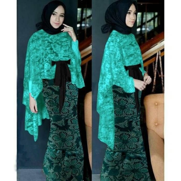 KEBAYA MODERN BAJU KONDANGAN TERBARU MODEL CAPE CAPE BRUKAT BIREL   Terusan
