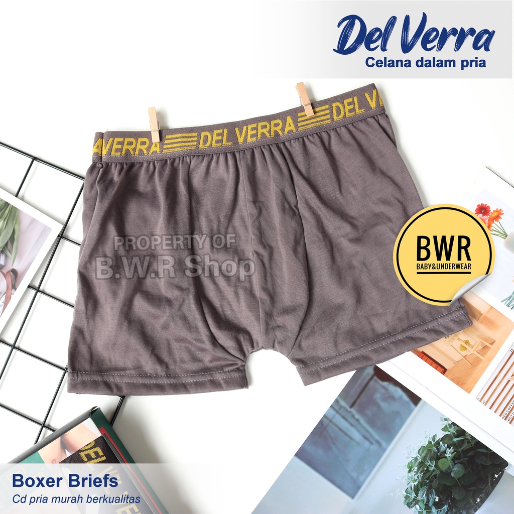 [ 3pc ] BOXER DEL VERRA Polos KOTAK / Celana Dalam CD Pria Murah Berkualitas Sempak | Bwr