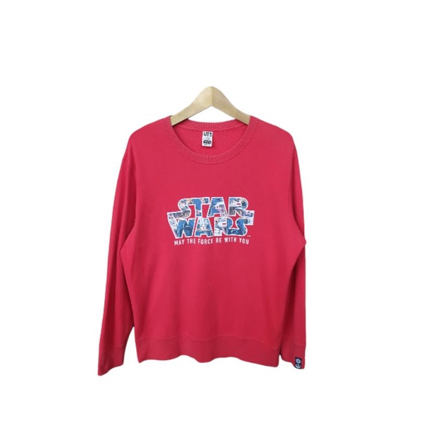 Crewneck Pria Red Uniqlo X Starwars  Original