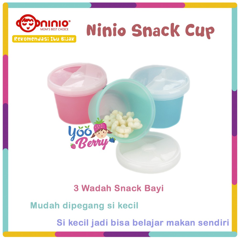 Ninio 3 Pc Snack Cup Wadah Cemilan Bayi Berry Mart