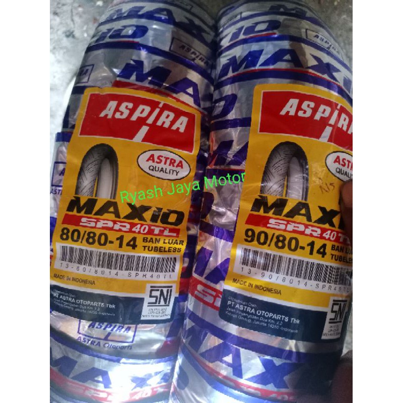 Paket Ban Tubeless Aspira SPR 40TL for Vario/beat/scoopy/Scoopy-FI/Mio sporty/smile/J