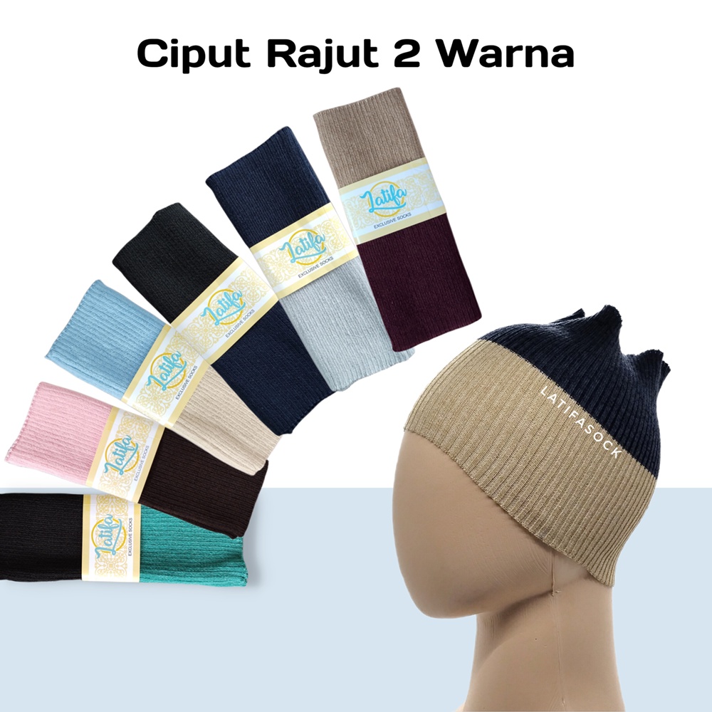 Bandana Ciput Rajut inner 2 Warna Bolak-balik Anti Pusing