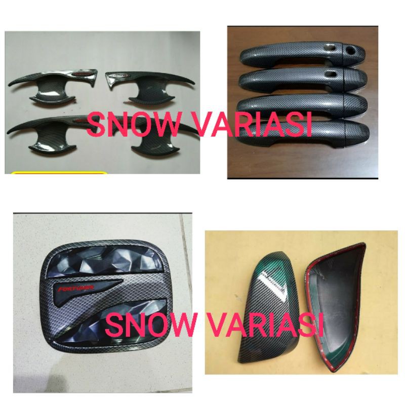 Paket outer handle tank cover spion carbon all new fortuner