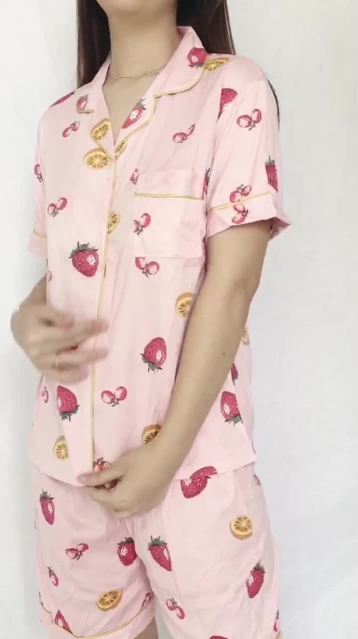 CHLOE pajamas set Piyama baju tidur pendek katun Shopee CHLOE pajamas set Piyama baju tidur pendek katun Shopee