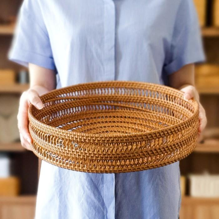 Nampan Nampan Rotan Bulat Baki Tray Rotan