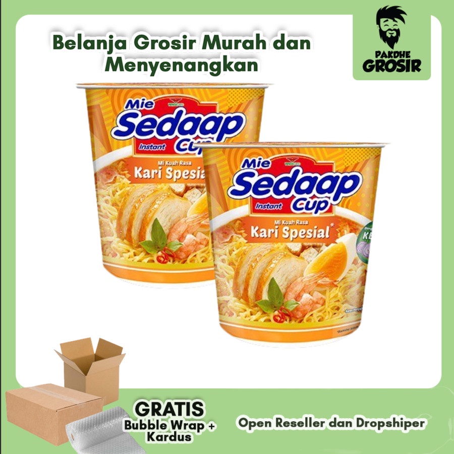 

PAKET ISI 2 - Mie Sedaap Instant Cup Mi Kuah Rasa Kari Spesial