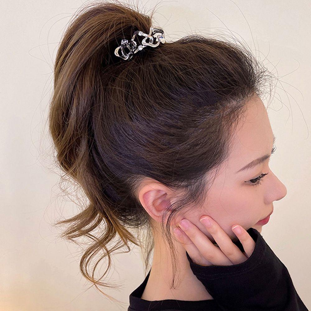 Agustinina Gadis Jepit Rambut Lucu Vintage Geometris Berlian Imitasi Wome Hair Claw Hollow Hair Clip Small Hair Claw