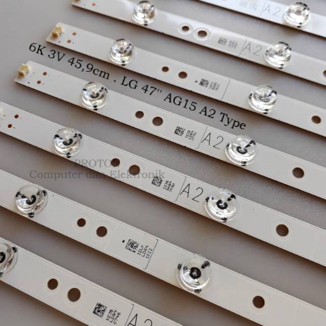 Lampu Backlight LED TV LG Oled 3V 6 kancing cekung 46cm 18V . LG_47Inch_AG15_55LED_A2 Type_Rev0.3