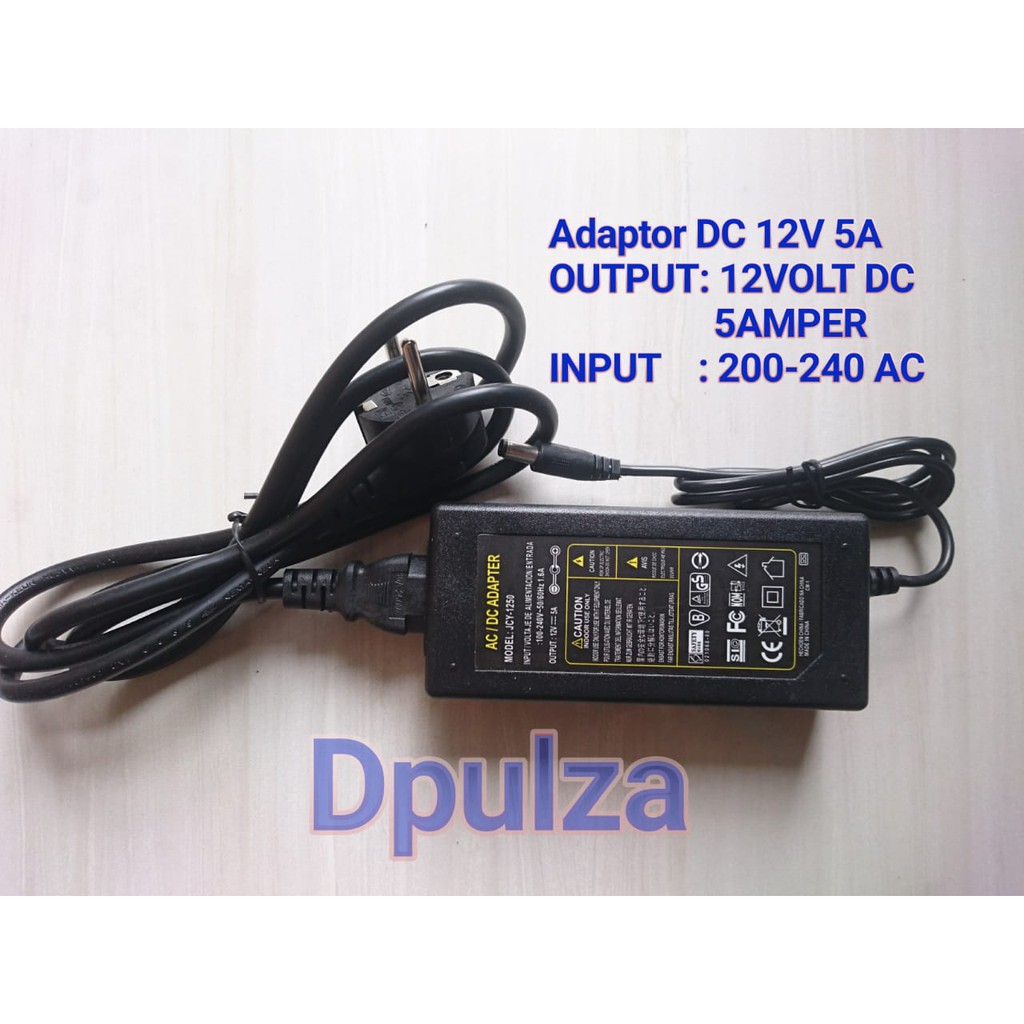 Adaptor 12v 5a 12volt 5amper high quality untuk pompa dc ampli charger cctv lampu led dll