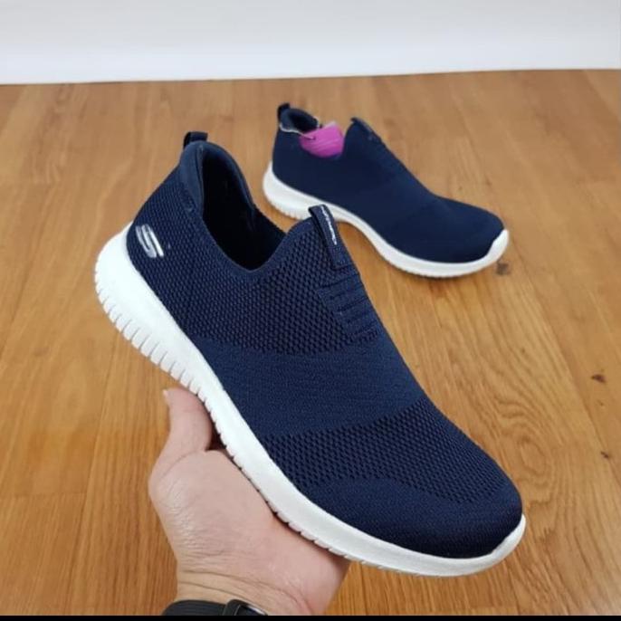 Termurah Original Sepatu Wanita Skechers/Sketchers Elite Flex Woman - Hitam Putih, 38