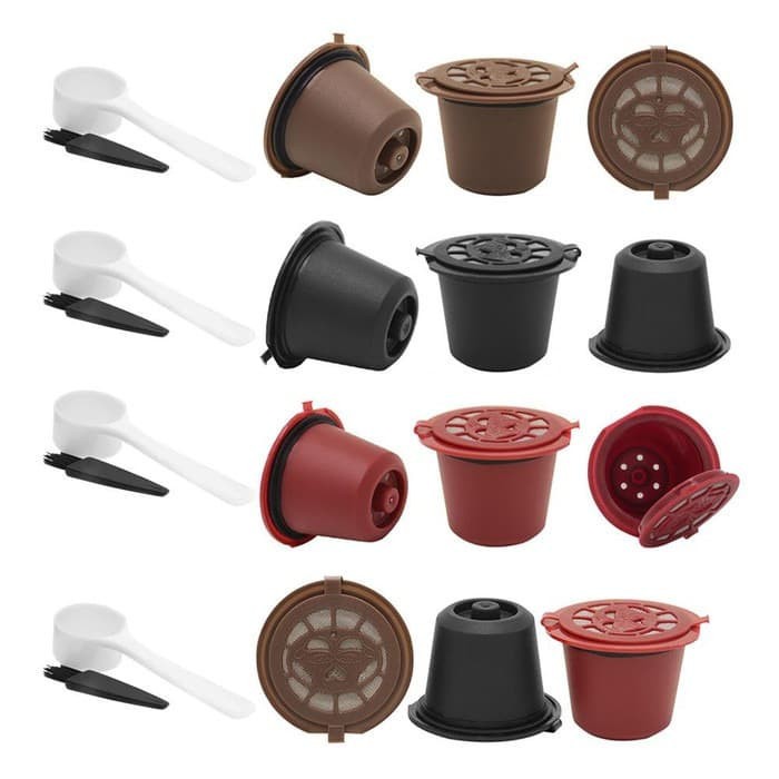 3Pcs Kapsul Kopi Kapsul Nespresso Reusable Dengan Filter Plastik -DA54