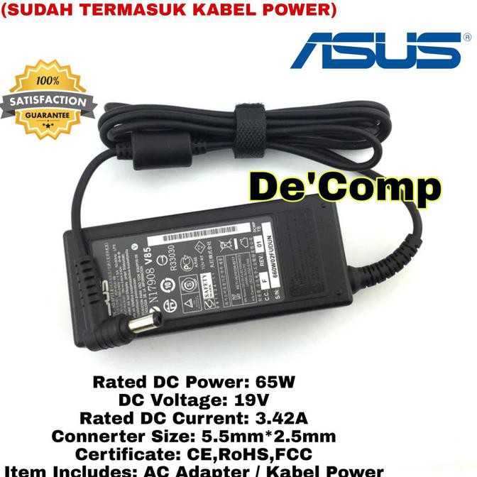 ADAPTOR CHARGER CASAN ASUS EXA0703YH PA-1650-66 R417 R417MA EEEBOOK