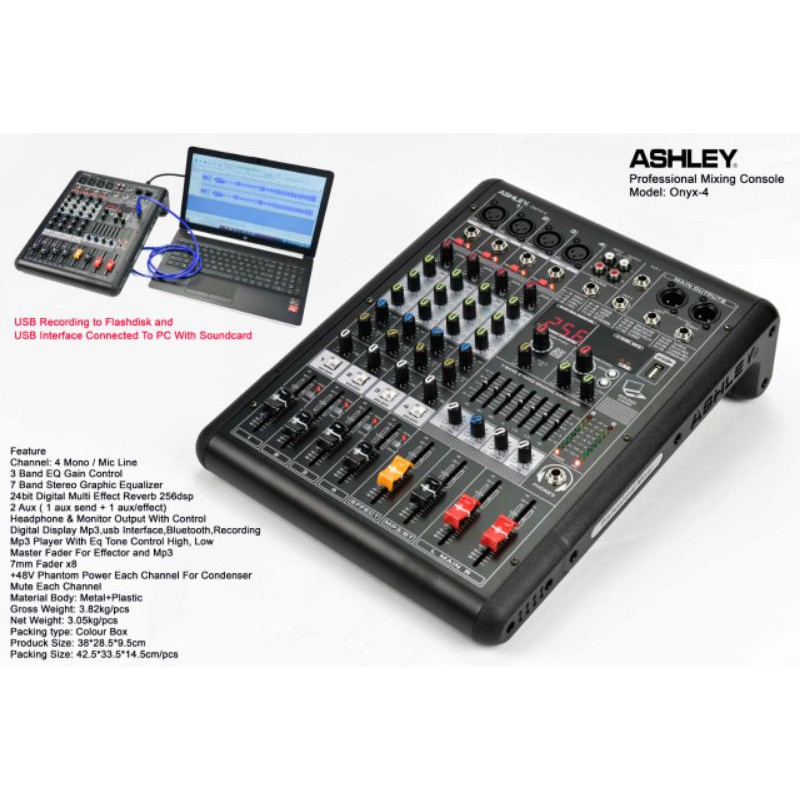 Mixer Audio Ashley Onyx 4 Profesional Analog Mixer Recording