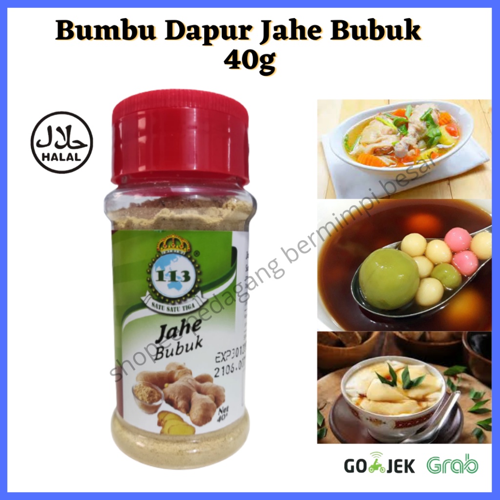 113 Jahe Bubuk 40g/ Bumbu Dapur / Penyedap Rasa/ Rempah Rempah/ Bumbu Masak/ Jahe Bubuk