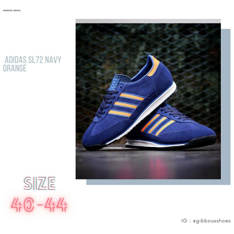 SEPATU SNEAKERS ADIDAS SL72 NAVY ORANGE