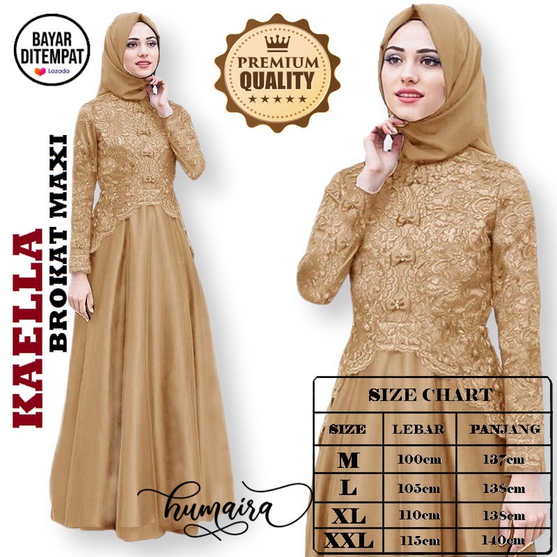 Gamis KAELLA Brokat Maxy Gamis terbaru 2026 murah elegan Brokat Gamis wanita
