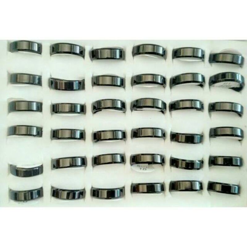 (Jual Perbox) Cincin Hitam 6 mm Terlaris