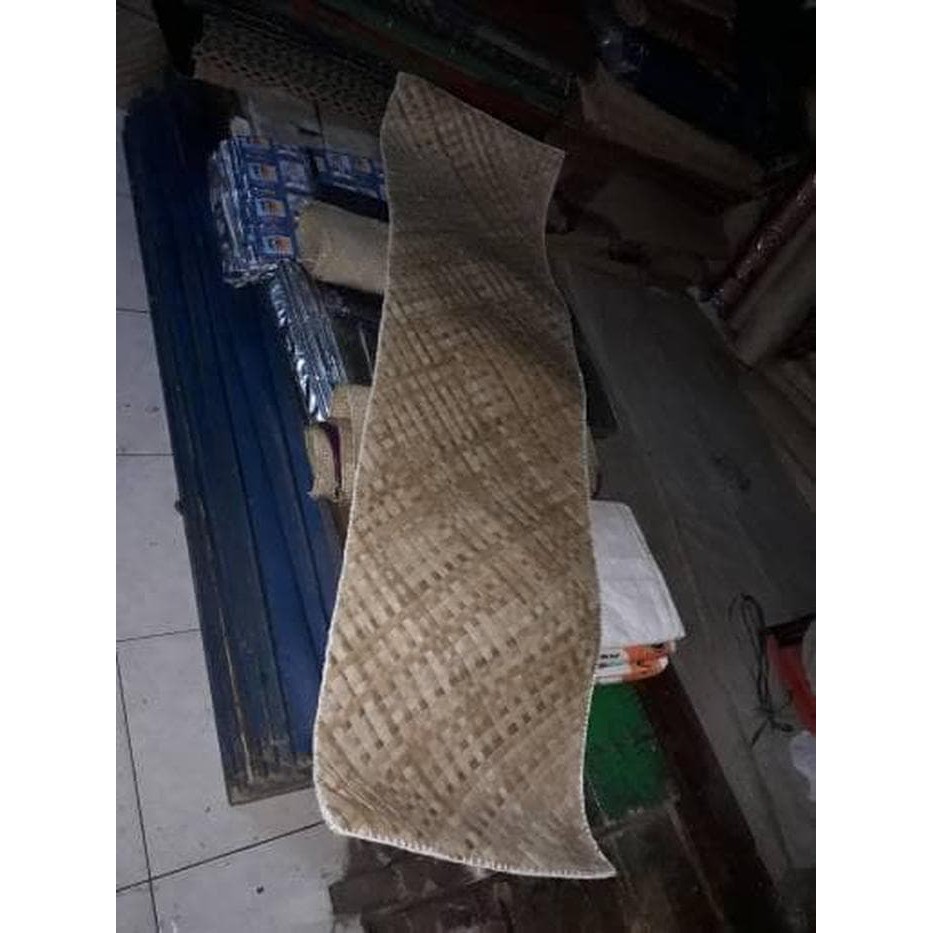Tikar pandan tebal anyaman dobel utk kursi panjang 200x50 cm d