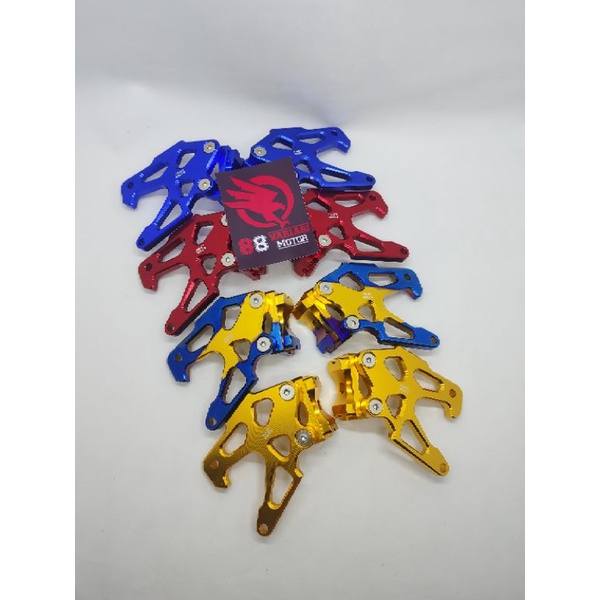 Standhook Tutup Anting Setelan Rantai Motor Full CNC Twotone Biru Merah dan Kuning