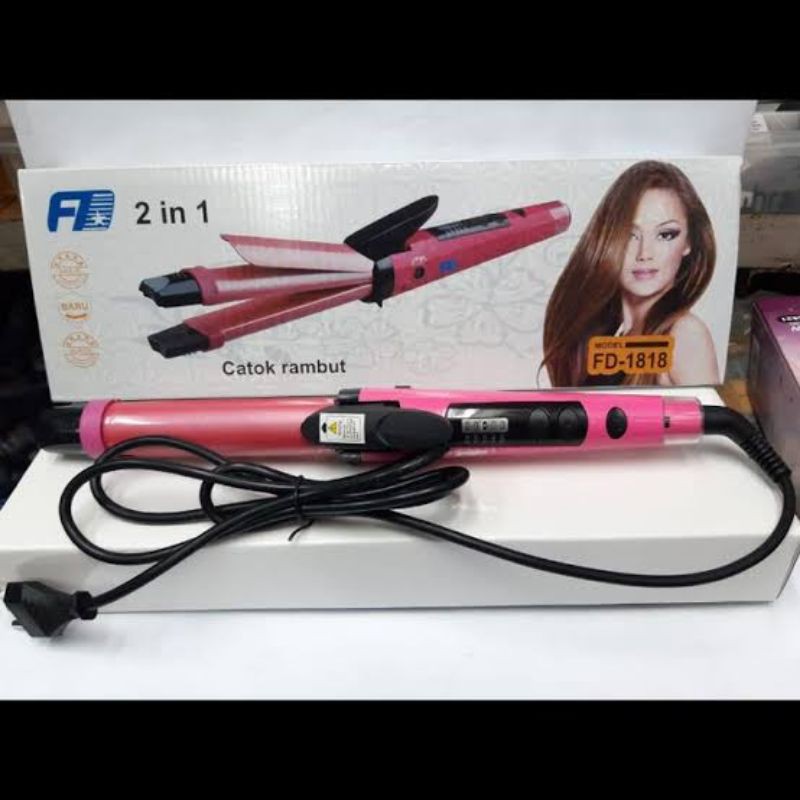 Catok rambut FD1818 2 in one, curly and straight
