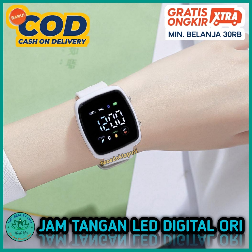 COD Jam Tangan Wanita Pria Led Digital Premium Water Resisten Anti Air Original Rubber Keren Fashion Korea Import Kekinian Couple Untuk Hampers Anak Remaja &amp; Dewasa Laki Perempuan Promo Murah Grosir