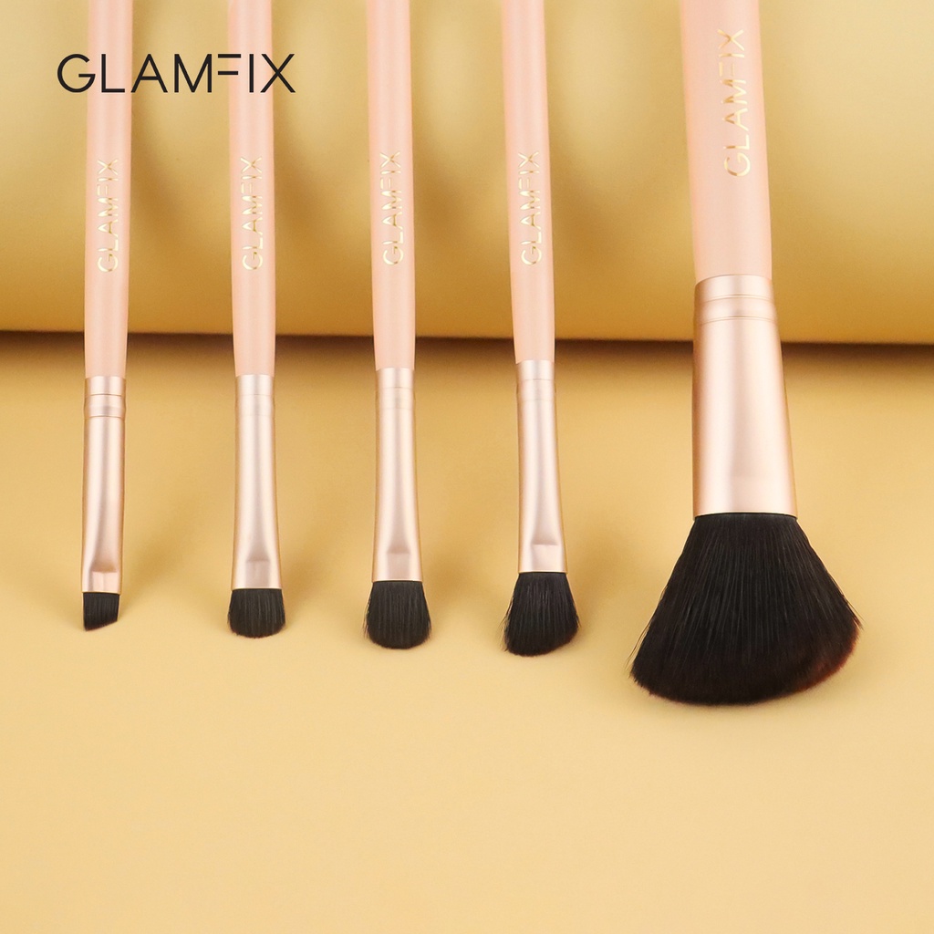 GLAMFIX On The Go Brush Make Up Set 5 Pcs _ Set Kuas Makeup | GLAM FIX Alat Kecantikan Makeup by YOU ORIGINAL