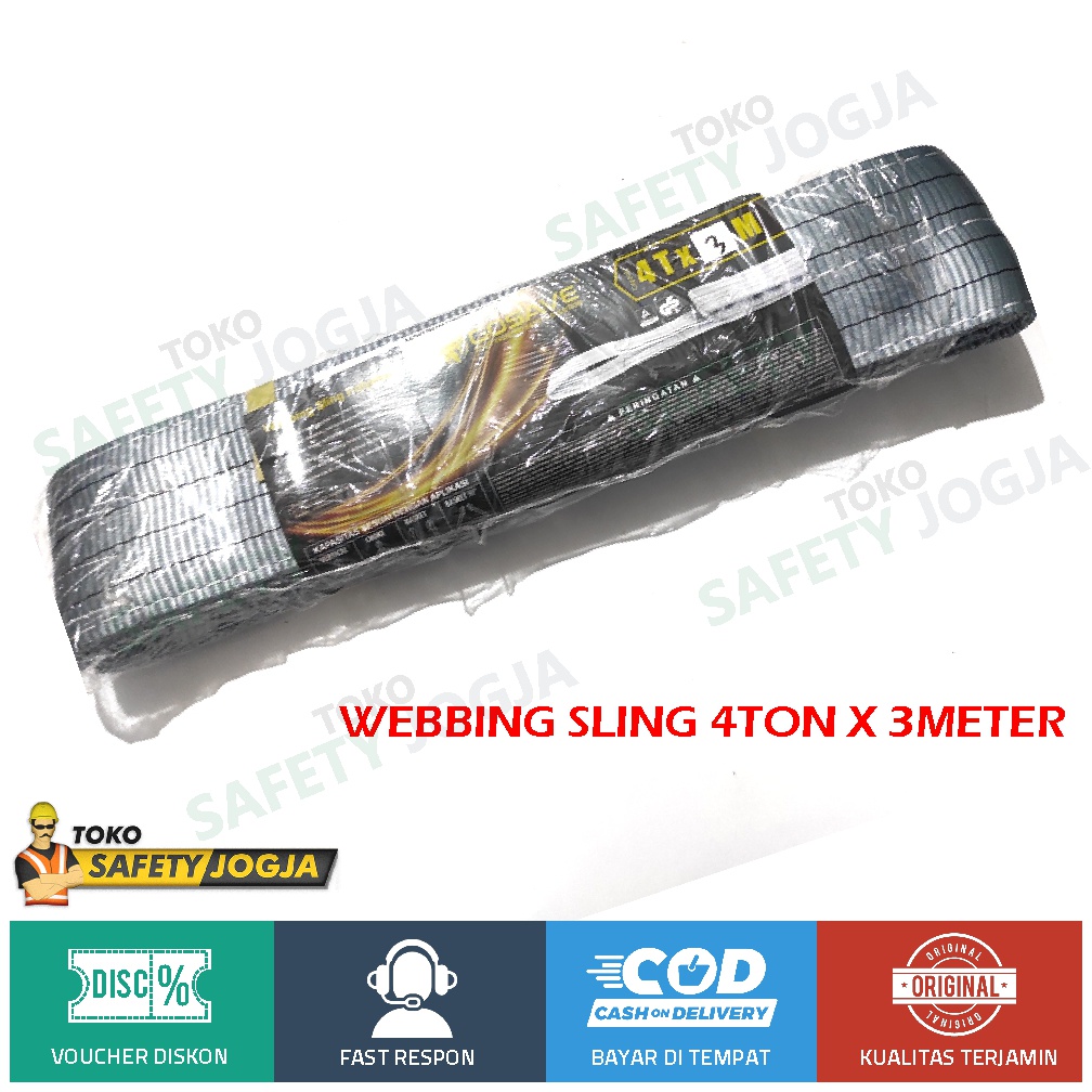 Webbing BELT Sling 4 Ton x 3 Meter Tali POLYESTER PENGANGKAT GOSAVE