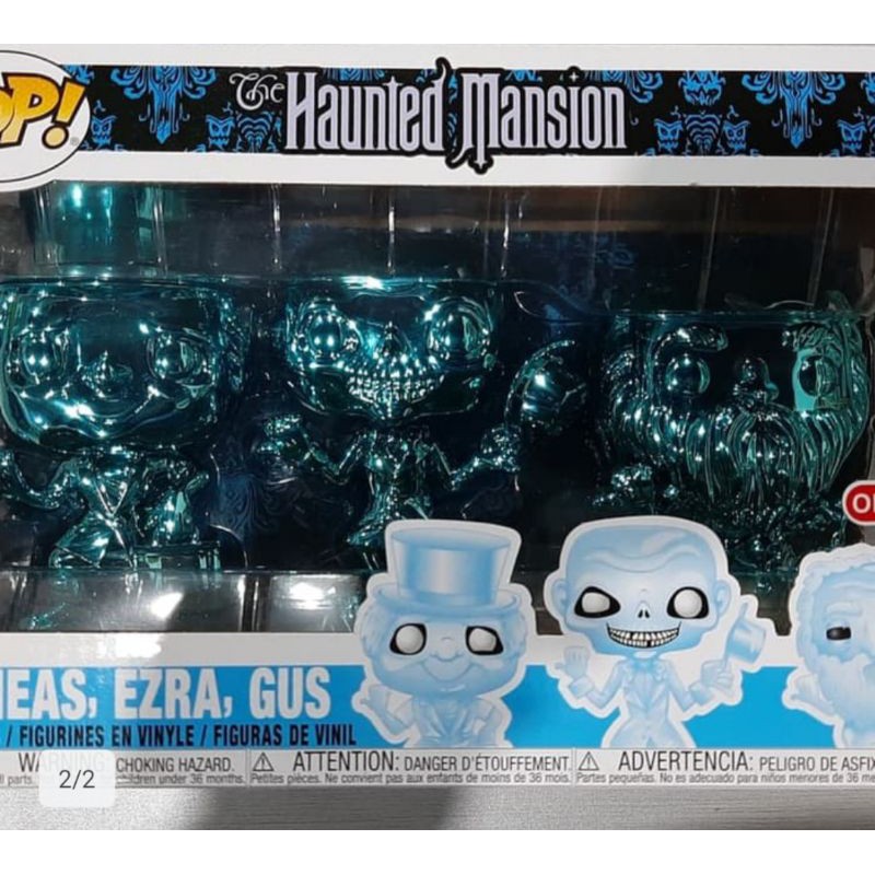 Funko Pop The Haunted Mansion : Phineas, Ezra, Gus (Chrome) 3 Pack