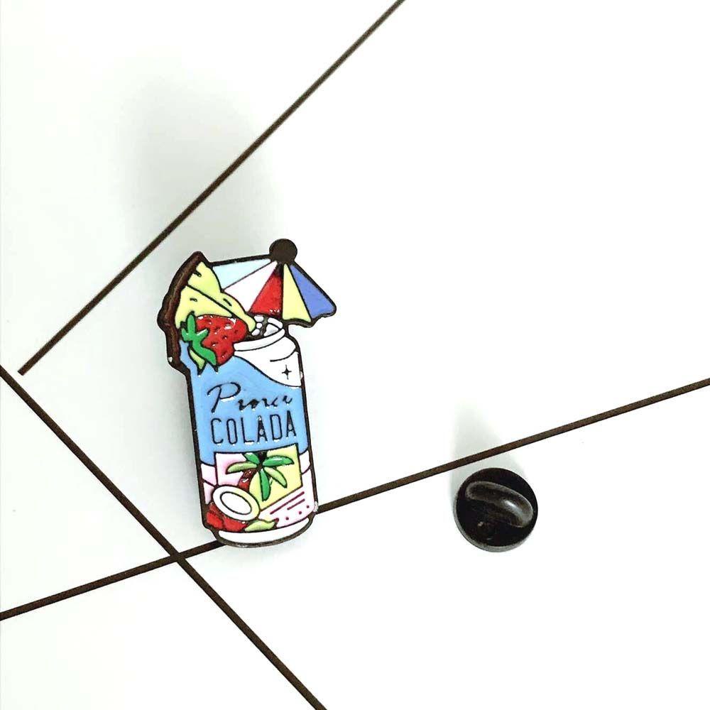 Lanfy Cocktail Bros Hadiah Untuk Wanita Pria Kerah Bros Perhiasan Aksesoris Botol Cangkir Travel Commemorative Badge Pin Lapel Pin Enamel Pin