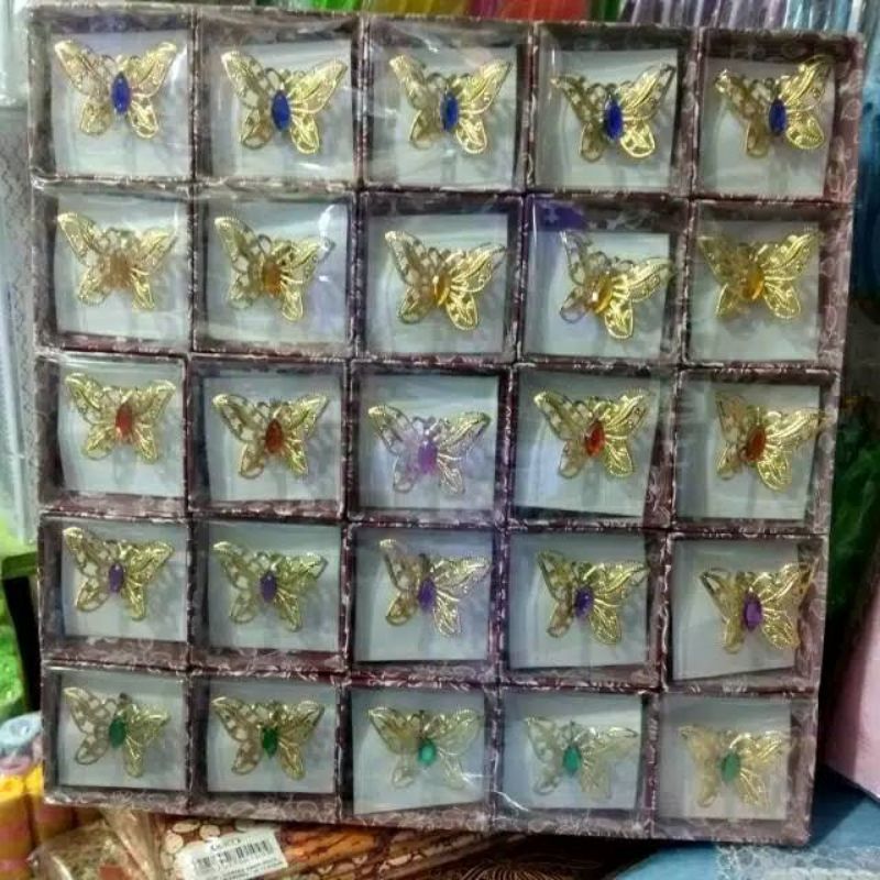 COD (100PCS)  Souvenir Bros Kupu Kupu Pin Butterfly Sovenir Hadiah Pernikahan Murah