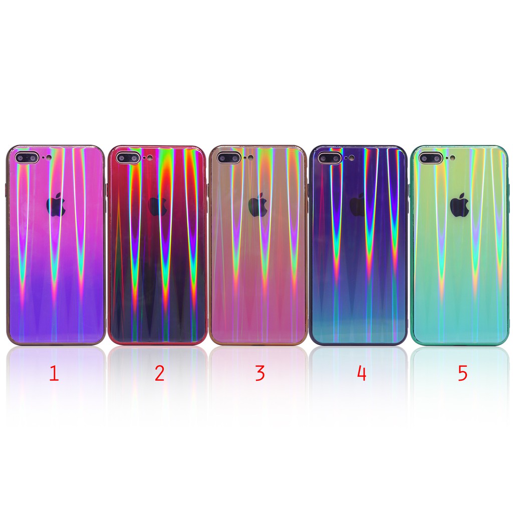 MallCasing - Apple iPhone 6G+ | 7G+ | 8G+ | XS Gradient Aurora Glass Soft Case