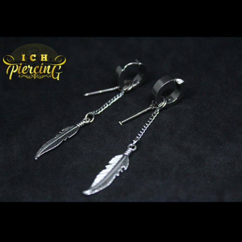 IP-X anting style Korea model daun / anting Korea pria dan wanita