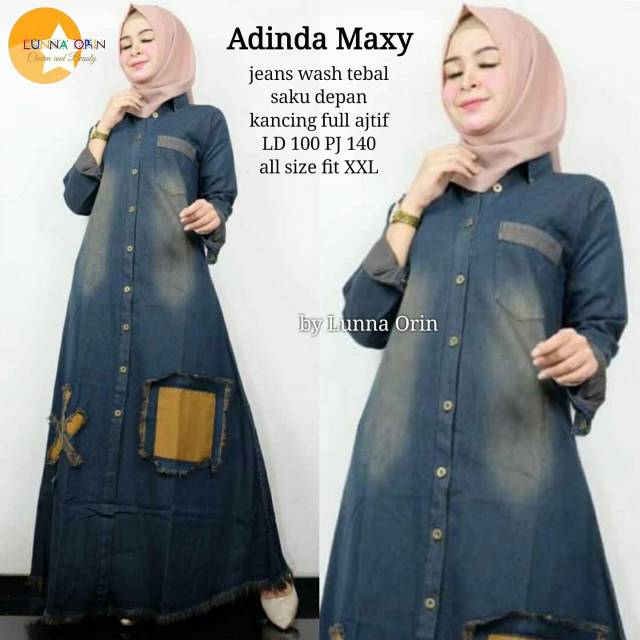 GAMIS WANITA ADINDA MAXI DRESS JEANS