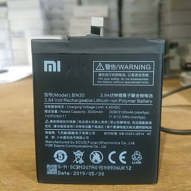 BATRE BATERAI BATTERY XIAOMI REDMI 4A BN30 ORIGINAL BATTERY BN30