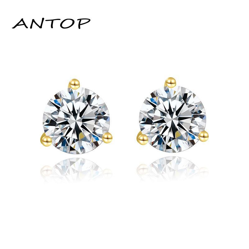 Anting Stud Spiral Sapphire Putih 1.25CT Gaya Retro Untuk Wanita