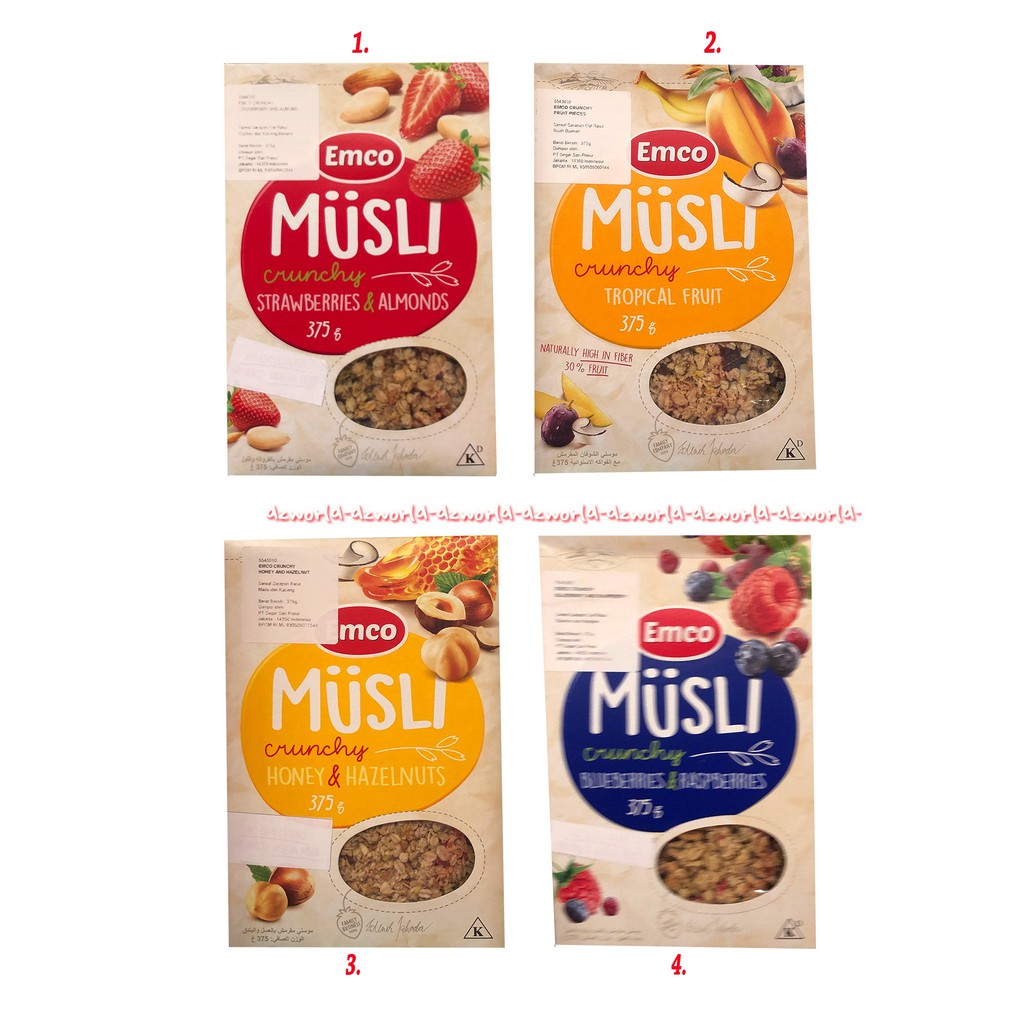 Emco Musli Crunchy Honey &amp; Hazelnuts 375gr Sereal