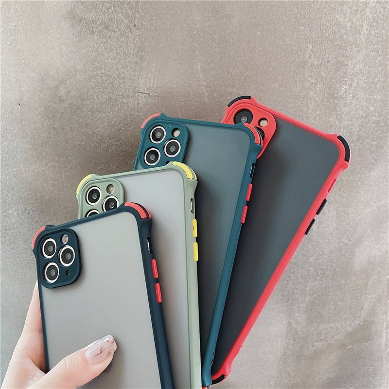 Case Pelindung Kamera Bumper Shockproof Matte Translucent Untuk Iphone 11 11 Pro Max Xr Xs Max X 8 7 6 6s Plus