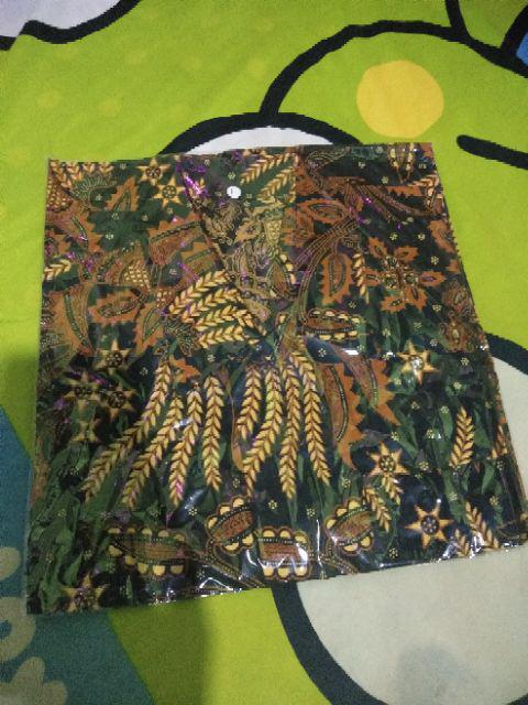 Bswart Batik Hrb026 Kenongo Hem Pendek Padi Pekalongan M L Xl Batik Pria Murah Modern Grosir